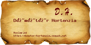 Dömötör Hortenzia névjegykártya