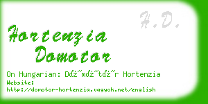 hortenzia domotor business card